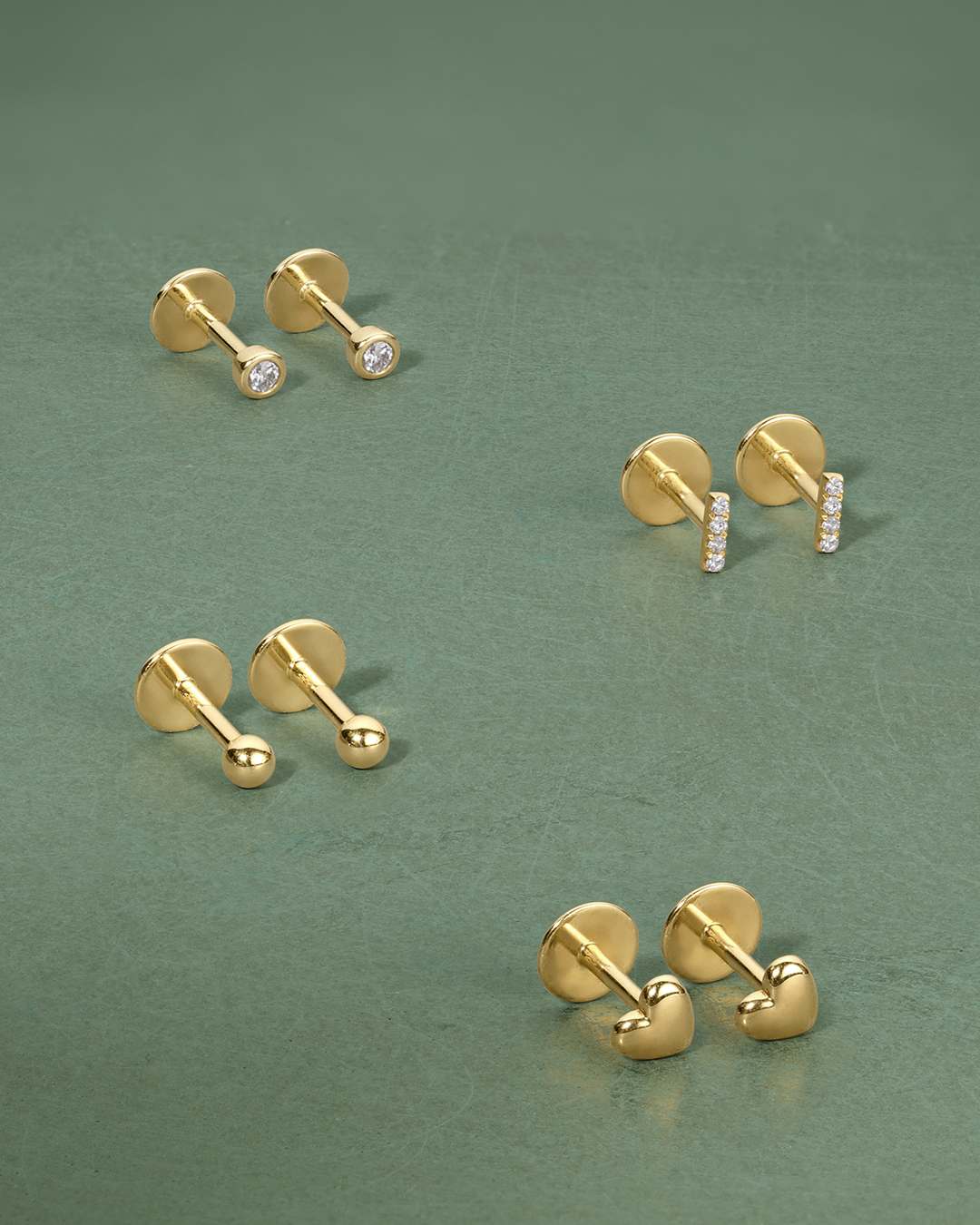 Classic Diamond Threaded Flat Back Studs