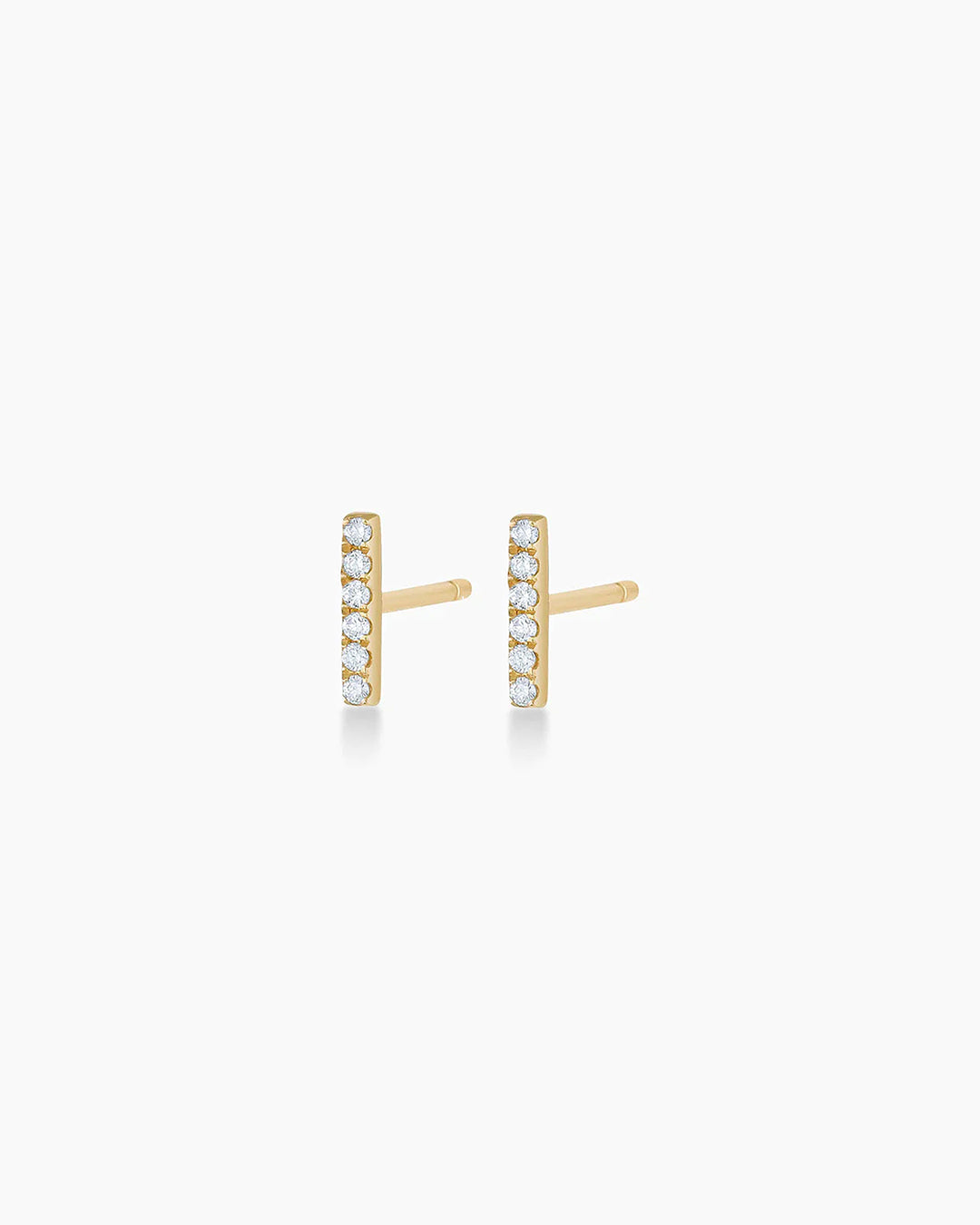 Gold Bar Earrings with Pavé Diamonds | gorjana