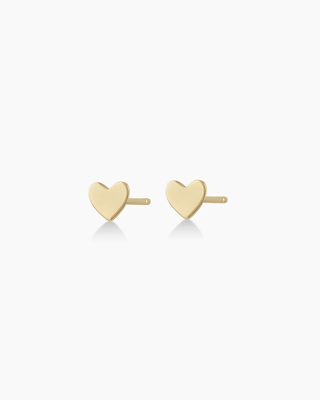 14k Gold Heart Flat Back Studs