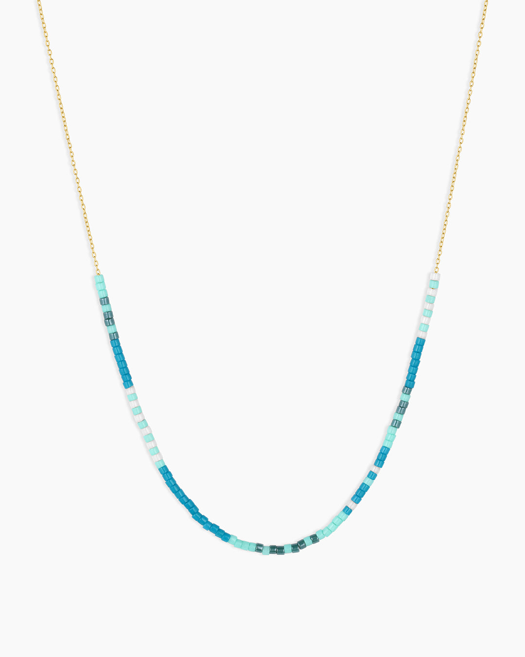 colorful blue beaded necklace