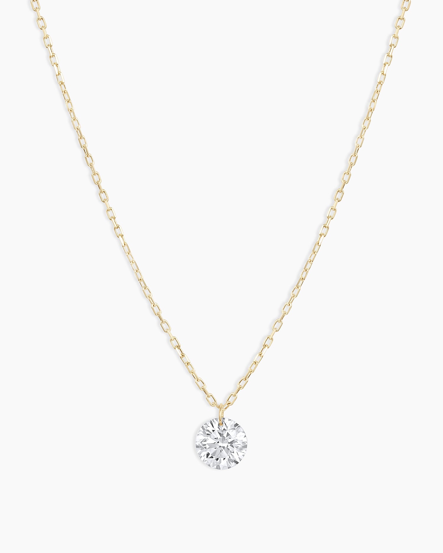 Floating diamond deals necklace yellow gold