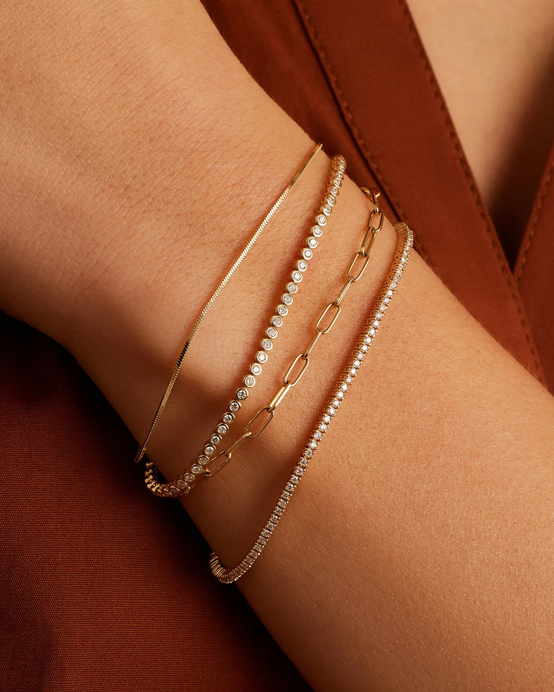 Slim Gold • Leather Bracelet