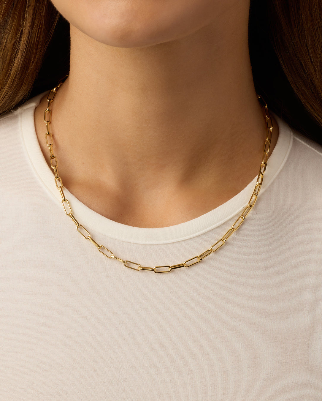 Parker Necklace Paperclip Necklace || option::18 in., 18k Gold Plated