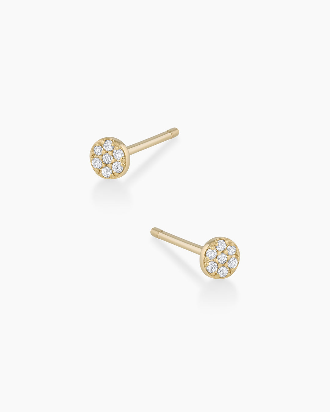 Diamond Pave Studs || option::14k Solid Gold