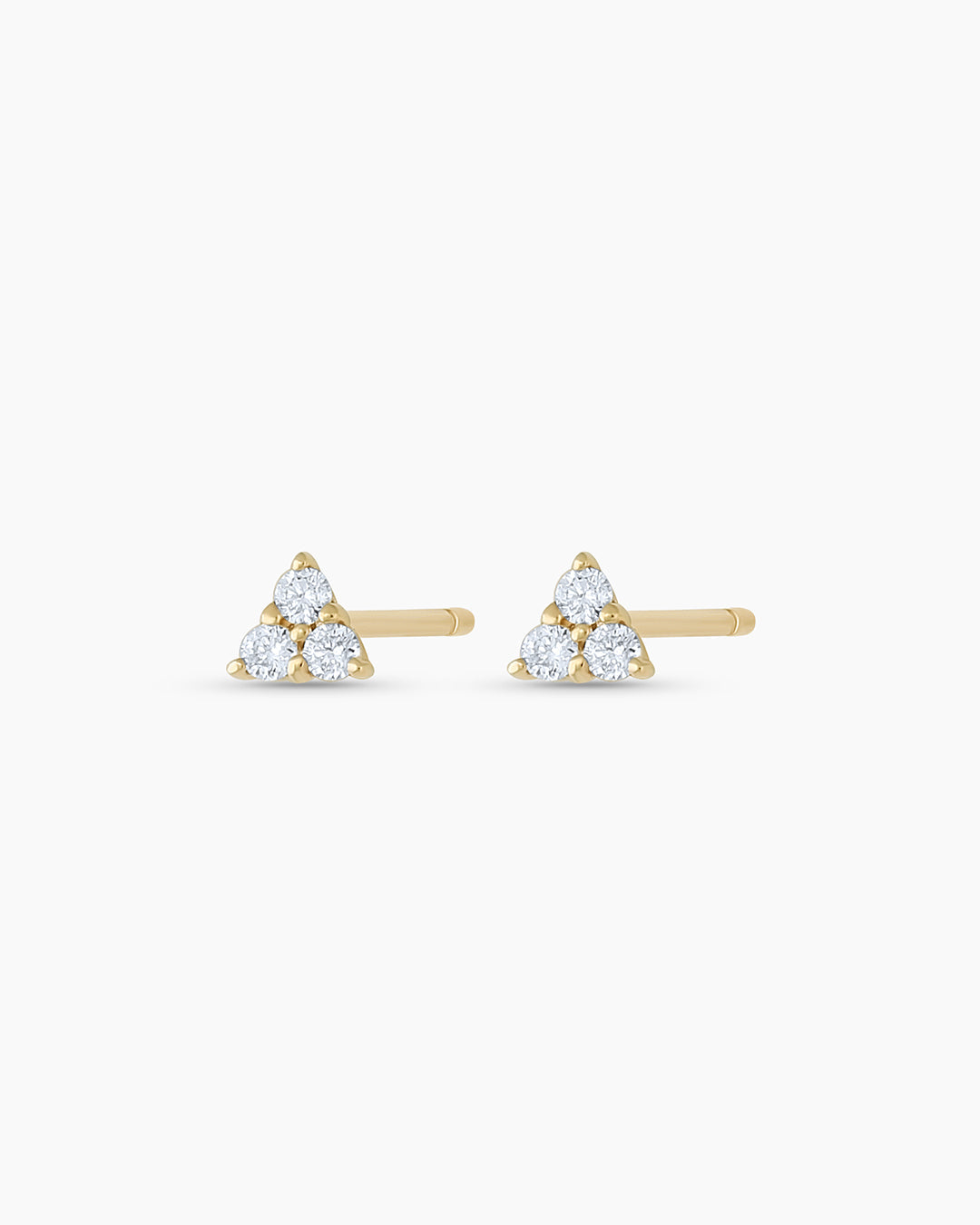 Diamond Jolie triangle studs || option::14k Solid Gold