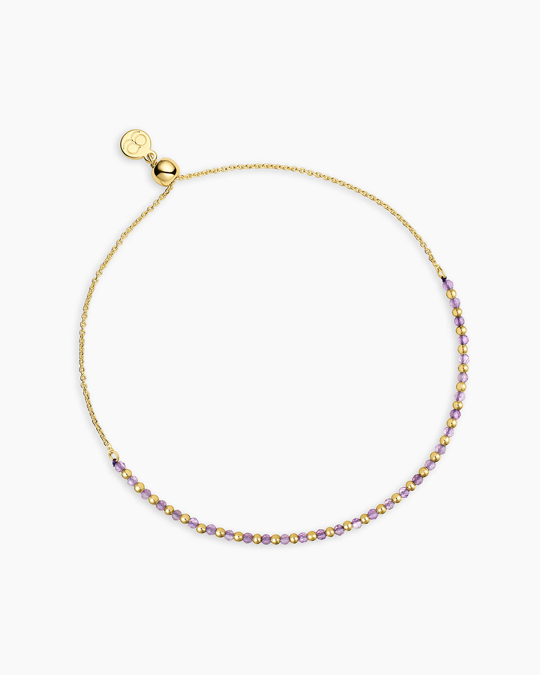 Power Gemstone Brooks Bracelet for Tranquility || option::18k Gold Plated, Amethyst