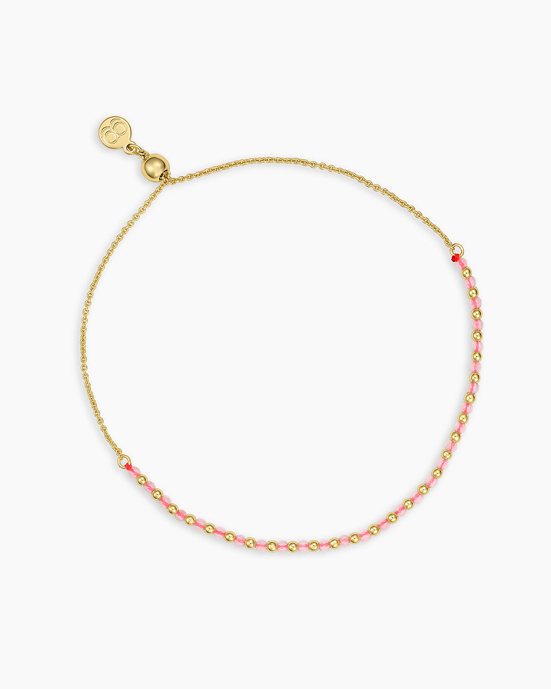 Power Gemstone Brooks Bracelet for Confidence || option::18k Gold Plated, Rose Quartz - Love