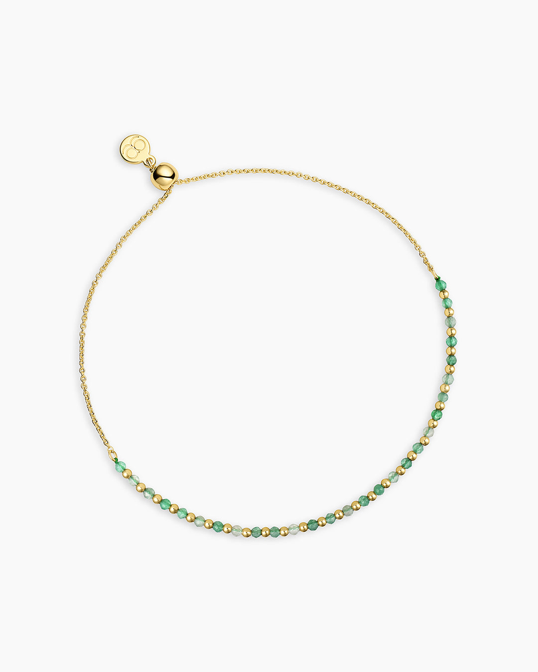 Power Gemstone Brooks Bracelet for Luck || option::18k Gold Plated, Aventurine - Luck