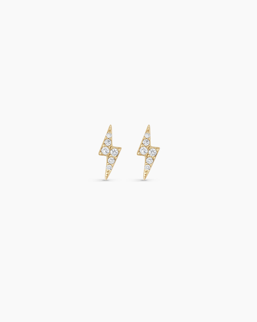 Diamond Lightning bolt earrings || option::14k Solid Gold