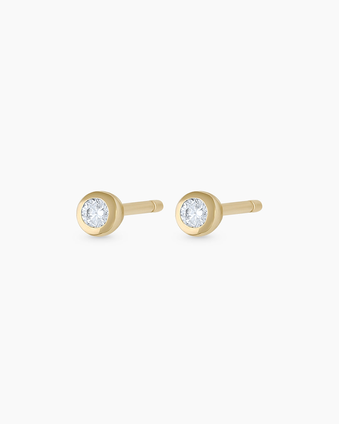 Classic Diamond Stud || option::14k Solid Gold, Pair