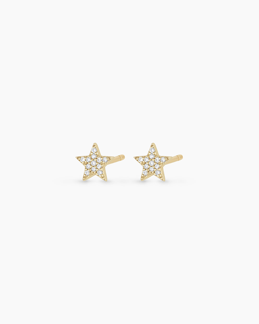 Diamond Star Studs || option::14k Solid Gold