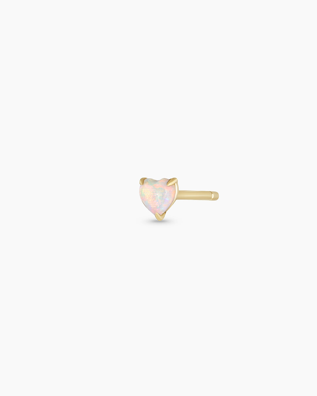 Opal Heart Stud || option::14k Solid Gold