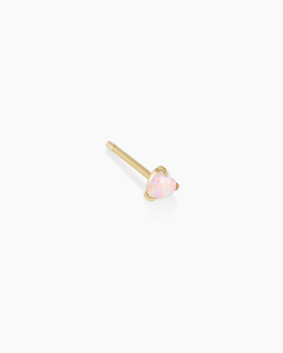 Opal Heart Stud || option::14k Solid Gold