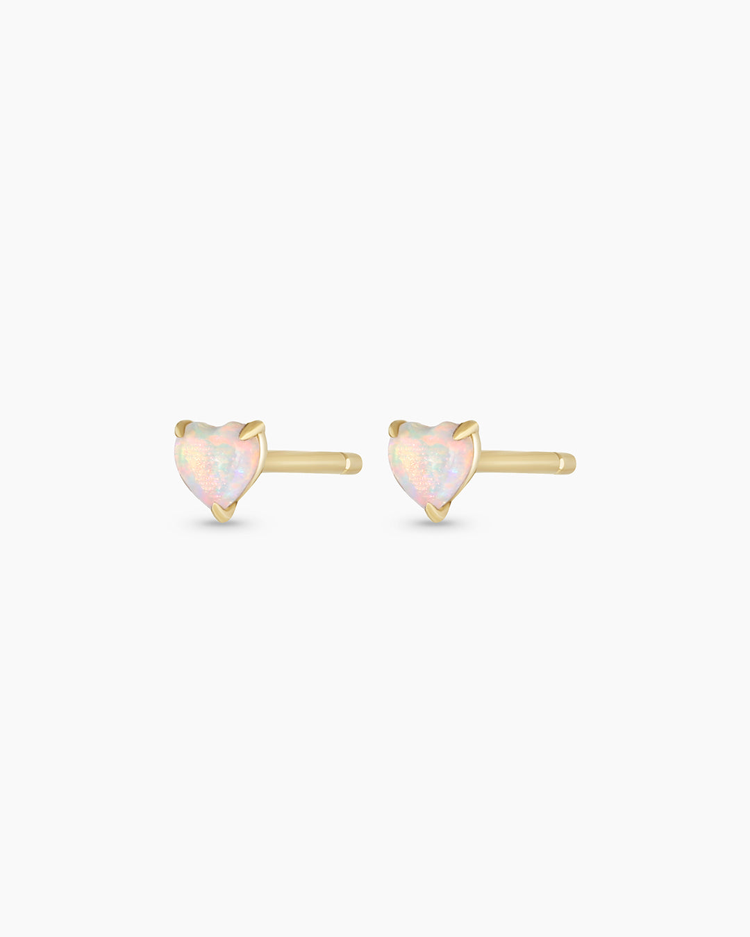 Opal Heart Stud || option::14k Solid Gold