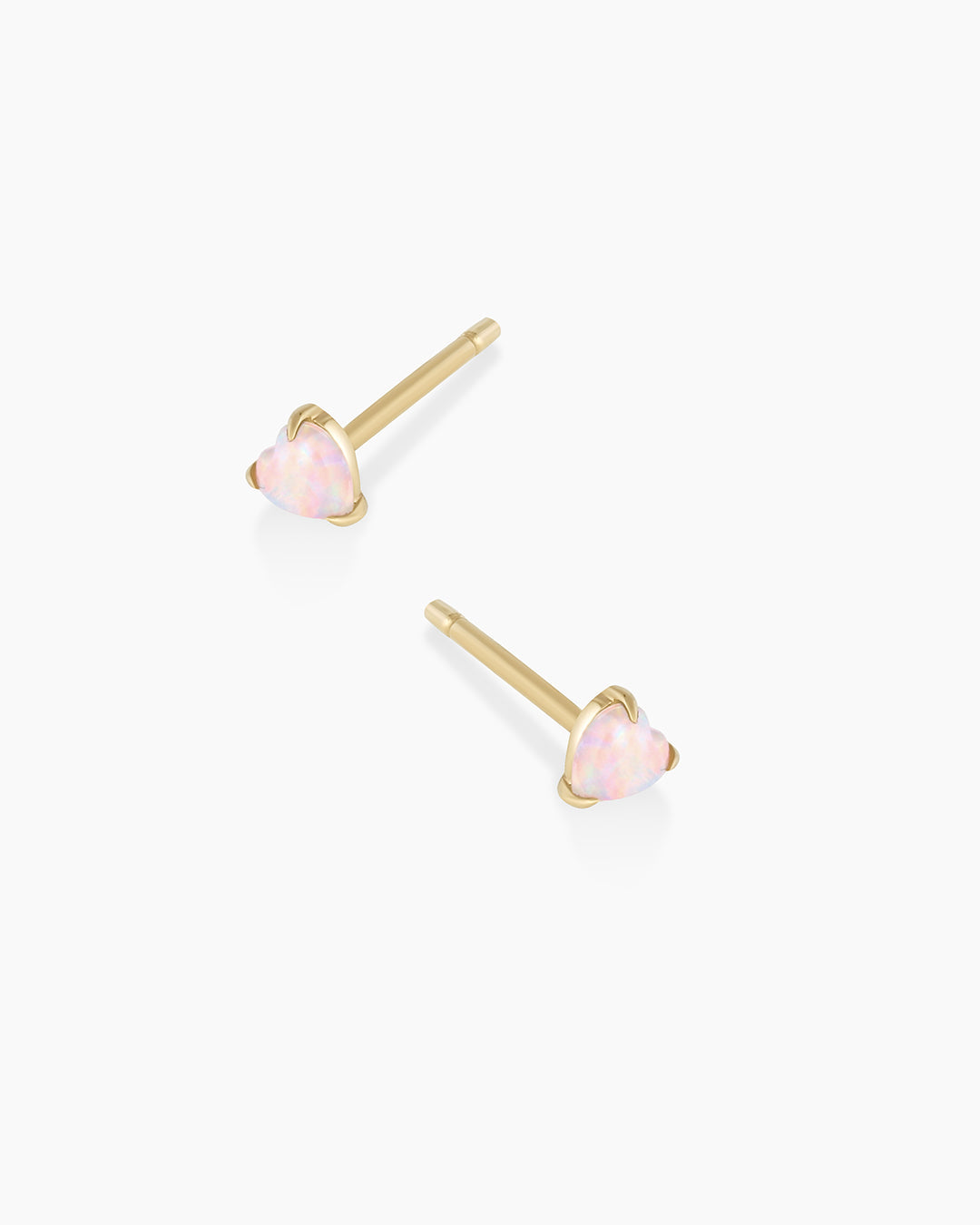 Opal Heart Stud || option::14k Solid Gold