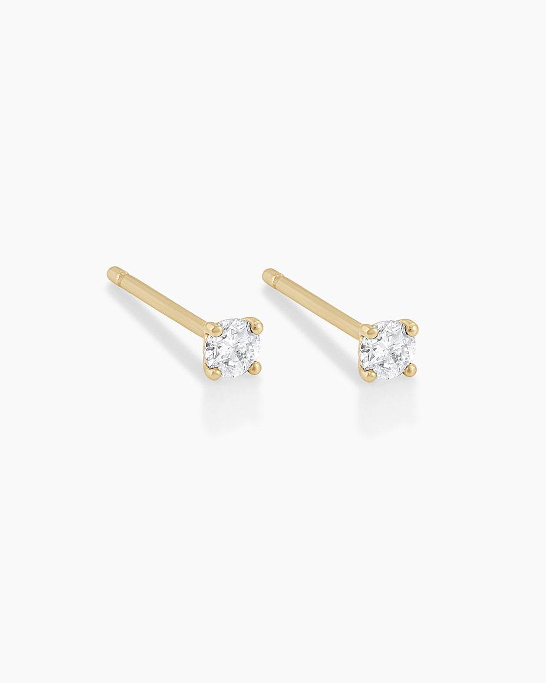 14K Gold Solitaire Studs
