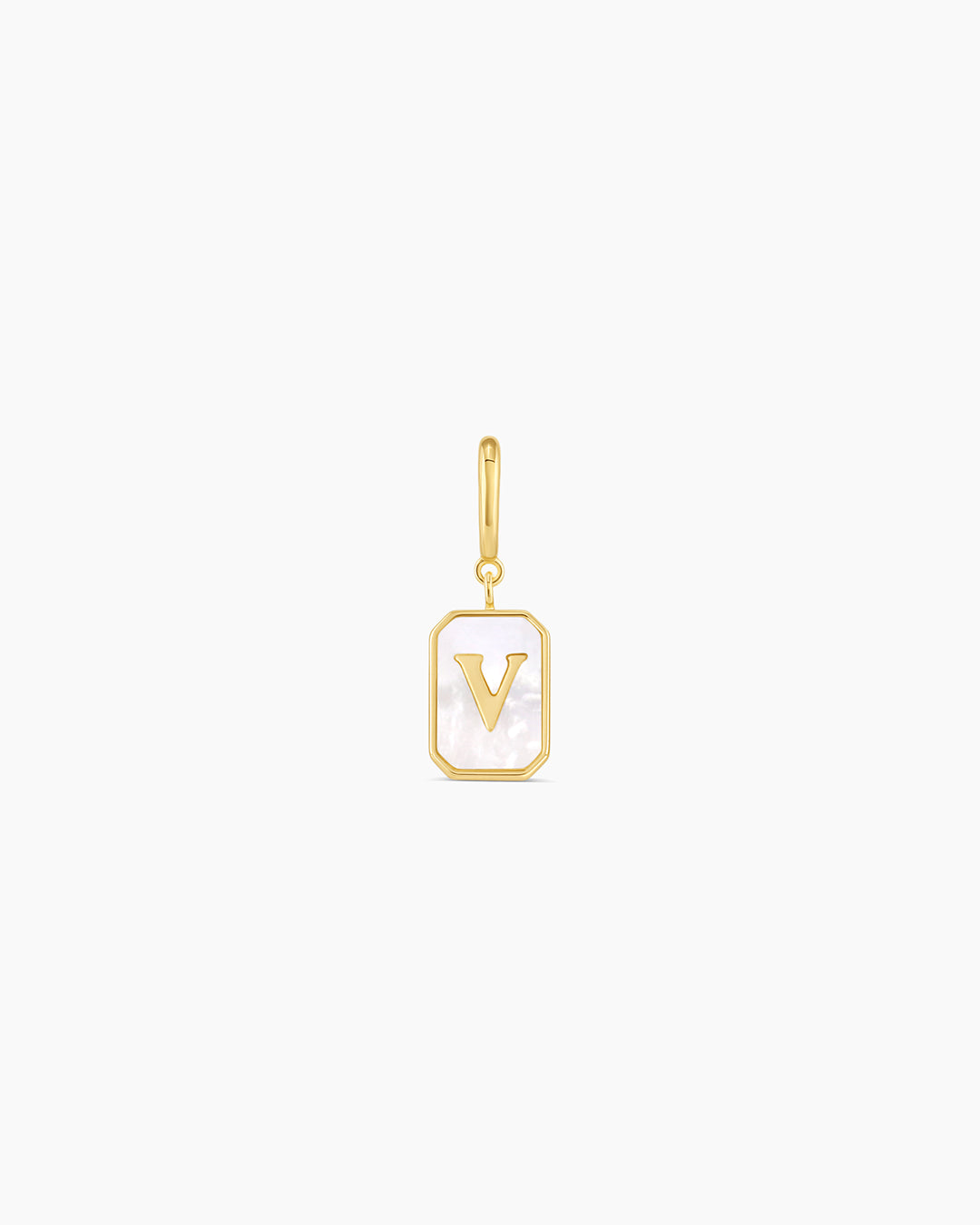 Vintage Alphabet Parker Charm #V || option::18k Gold Plated, V