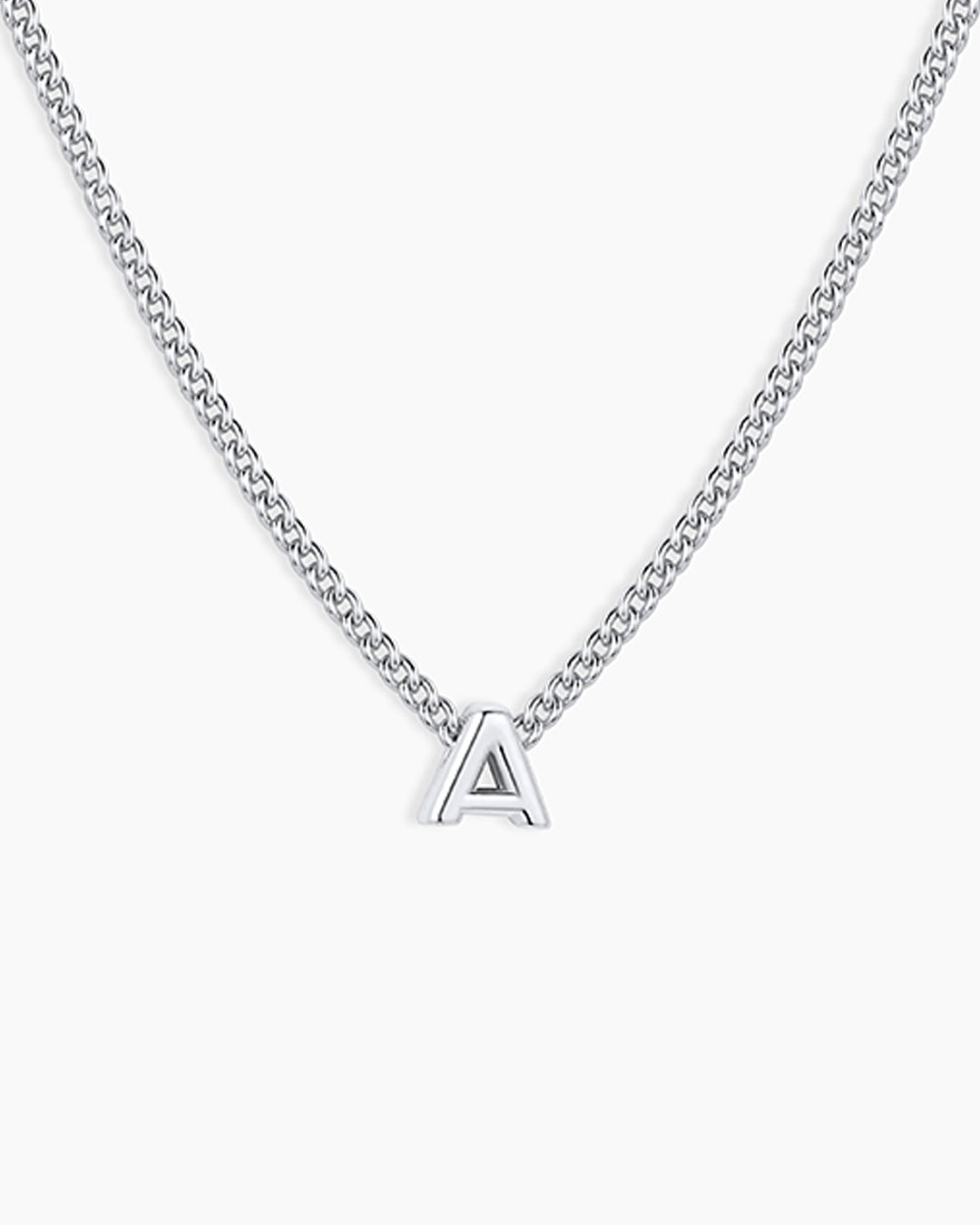 Wilder Mini Alphabet Necklace || option::Silver Plated, A