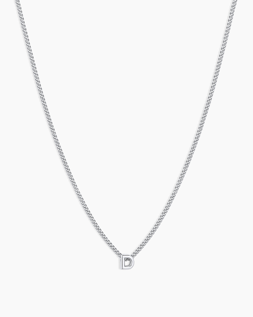 Wilder Mini Alphabet Necklace || option::Silver Plated, D