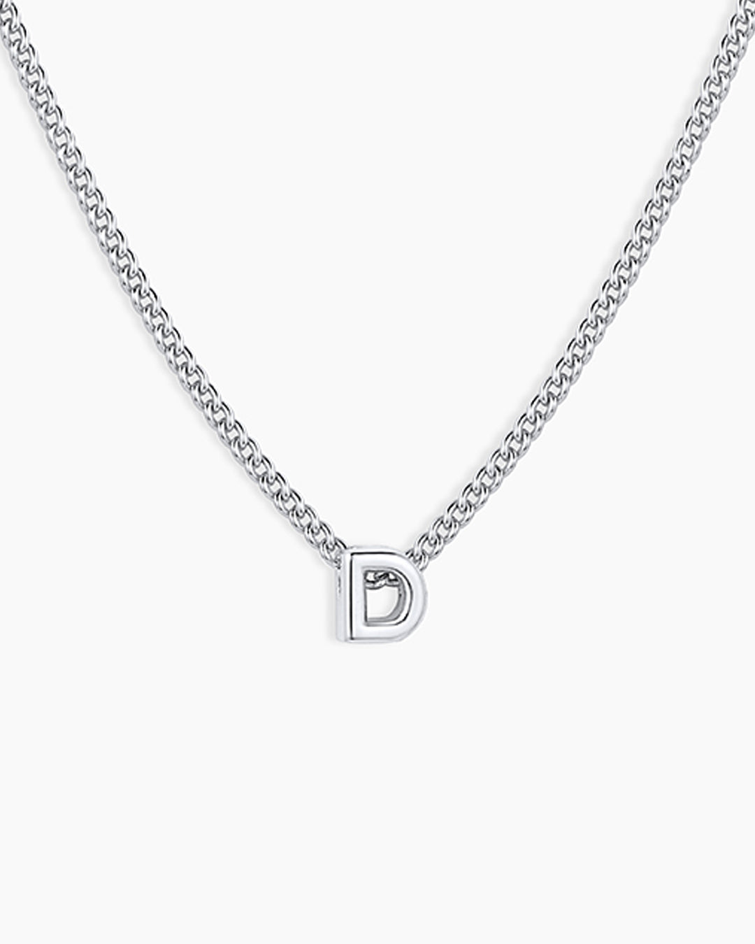 Wilder Mini Alphabet Necklace || option::Silver Plated, D