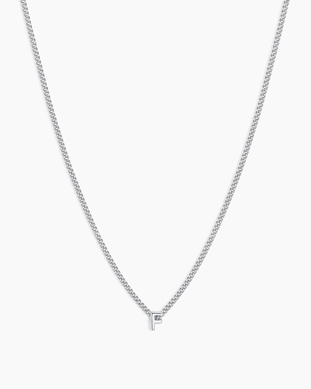 Wilder Mini Alphabet Necklace || option::Silver Plated, F