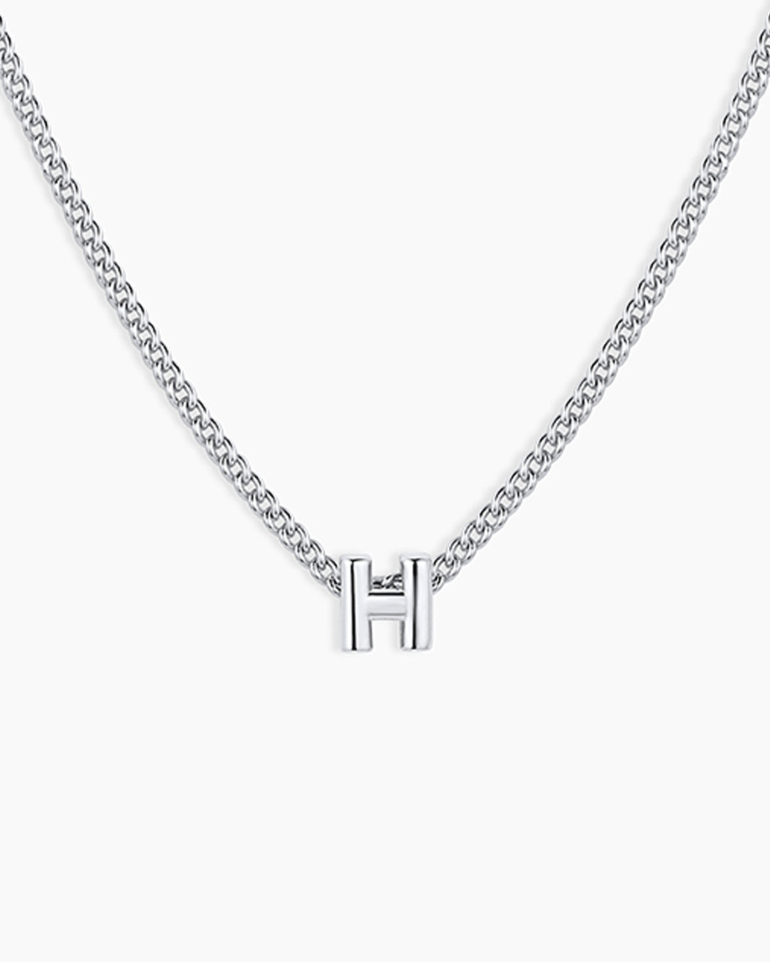 Wilder Mini Alphabet Necklace || option::Silver Plated, H