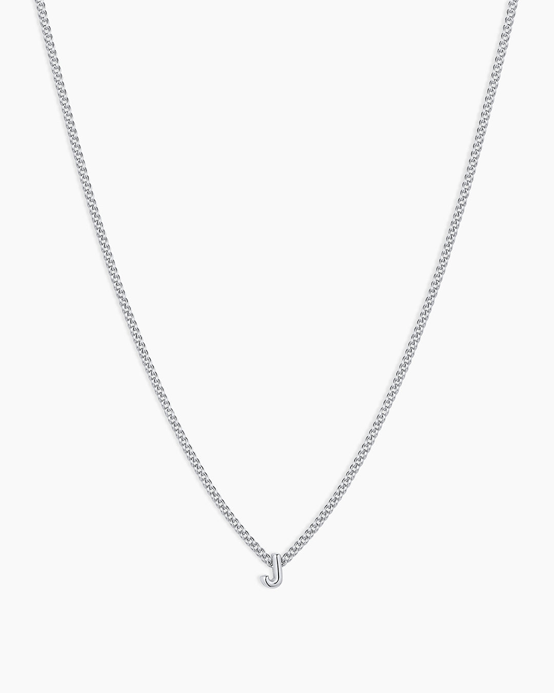 Wilder Mini Alphabet Necklace || option::Silver Plated, J