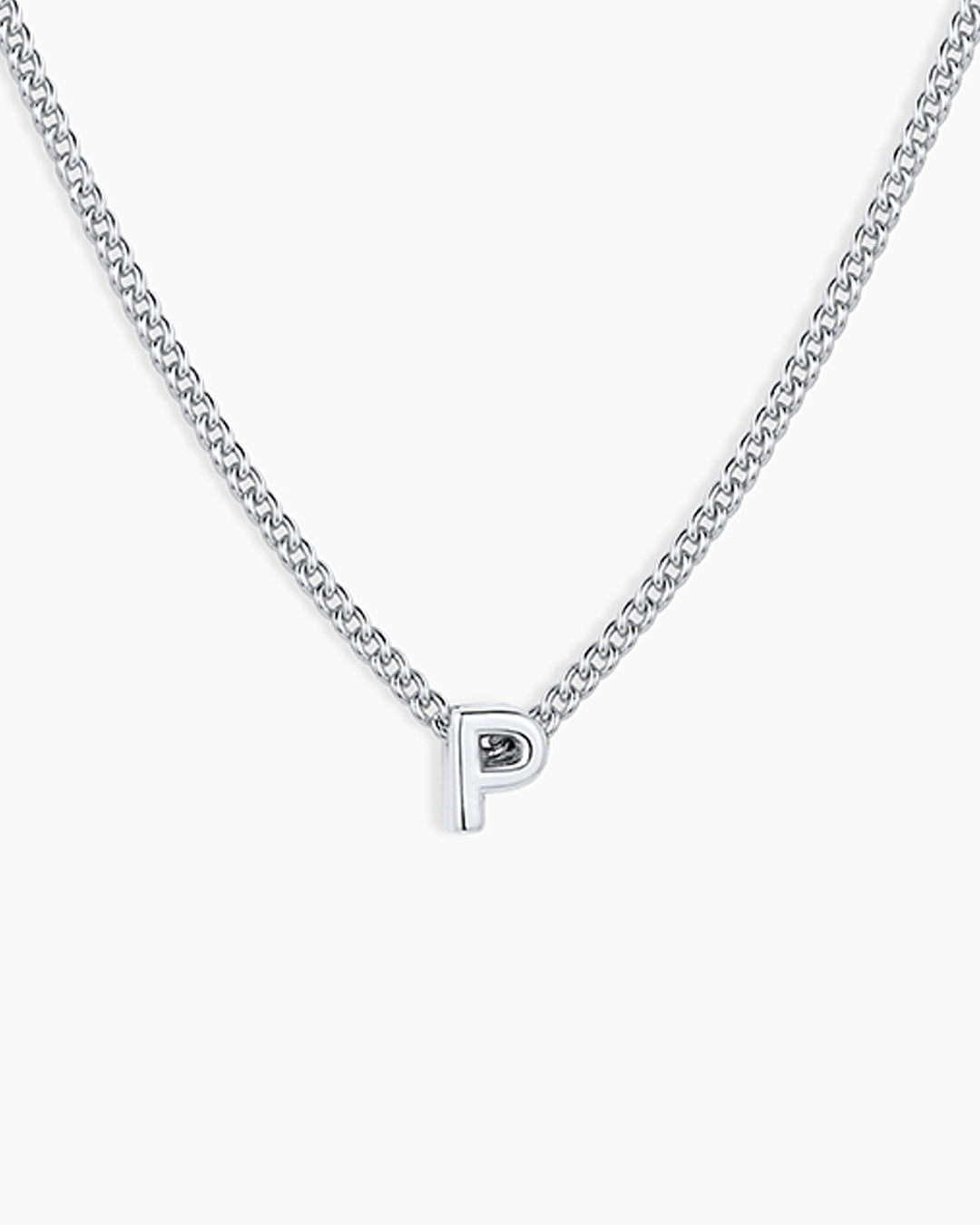 Wilder Mini Alphabet Necklace || option::Silver Plated, P