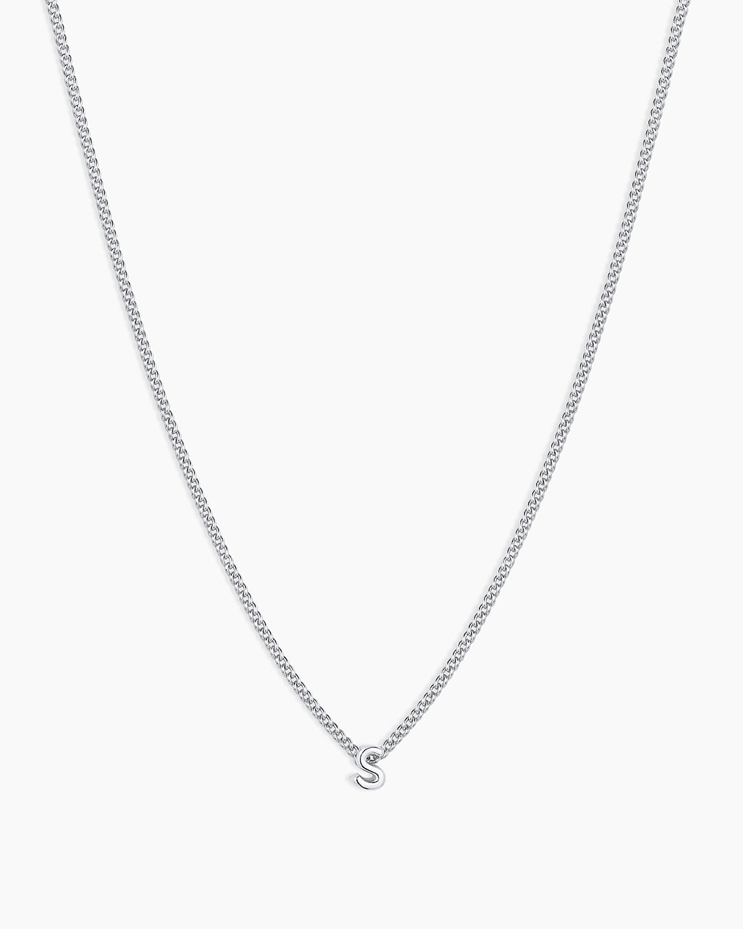 Wilder Mini Alphabet Necklace || option::Silver Plated, S