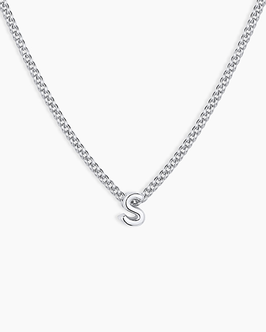 Wilder Mini Alphabet Necklace || option::Silver Plated, S