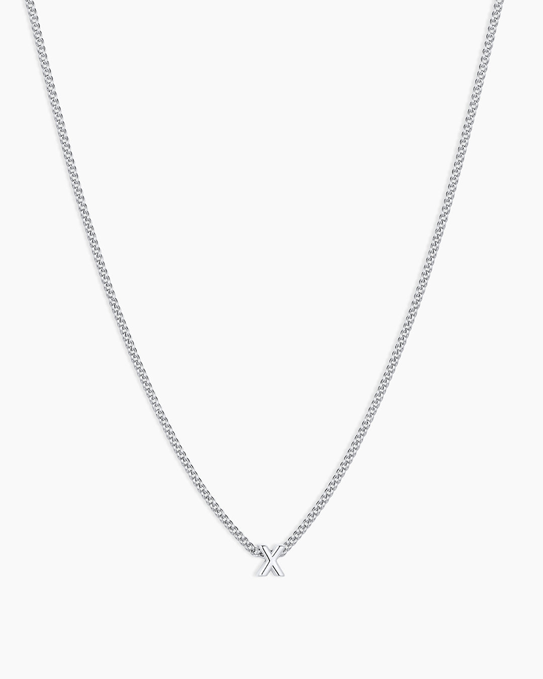 Wilder Mini Alphabet Necklace || option::Silver Plated, X