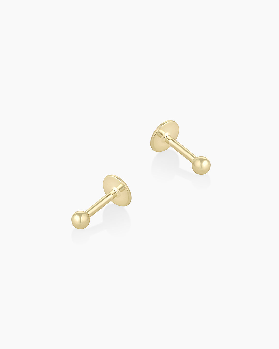 14k Gold Newport Threaded Flatback Studs || option::14k Solid Gold