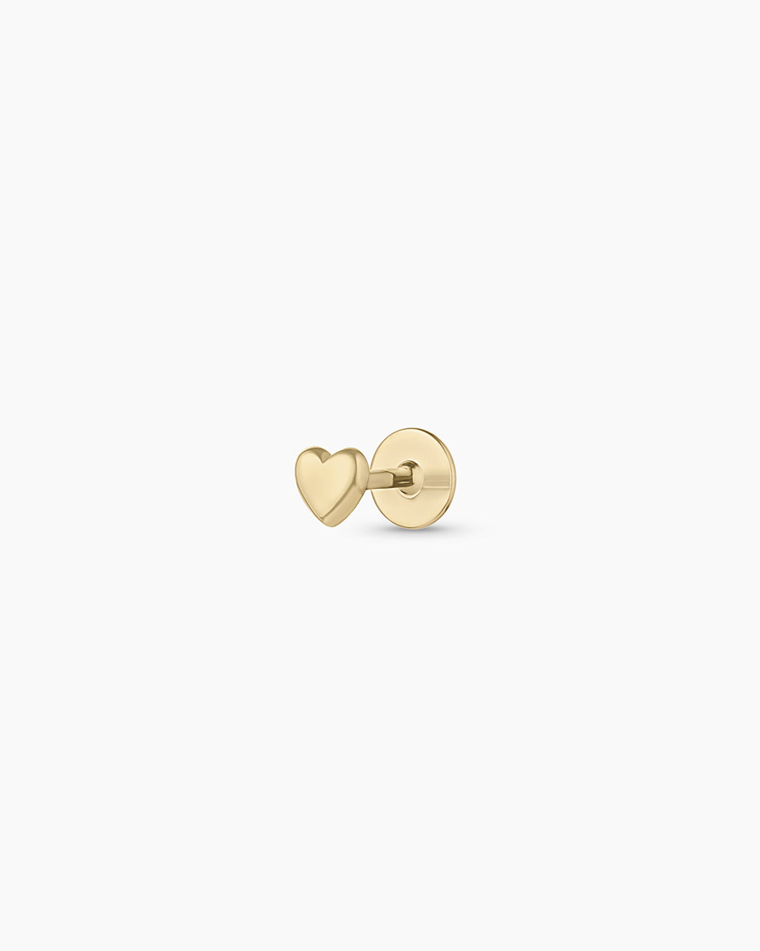 14k Gold Heart Flat Back Stud || option::14k Solid Gold