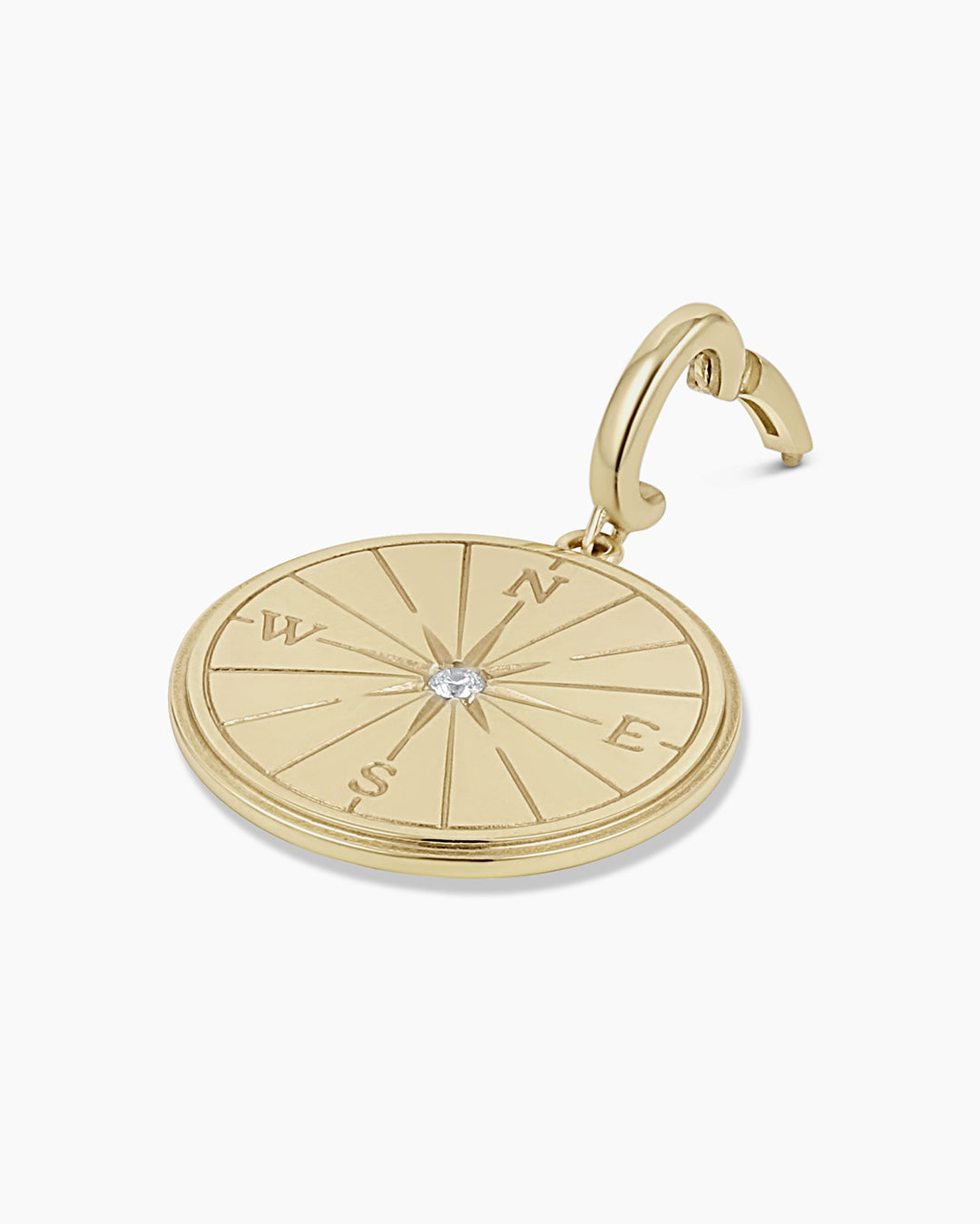 Gold hot sale compass charm