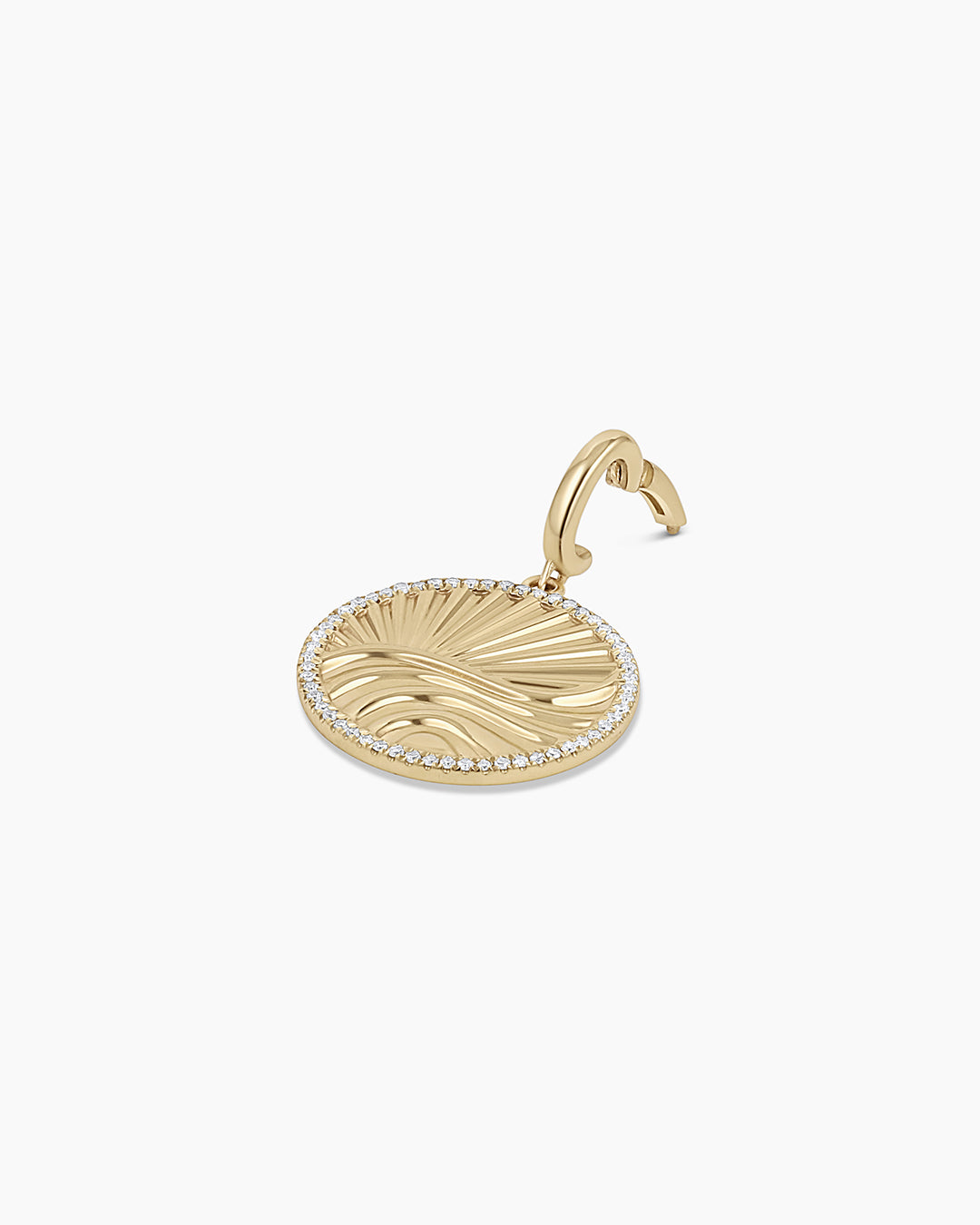 Diamond Wave Charm || option::14k Solid Gold