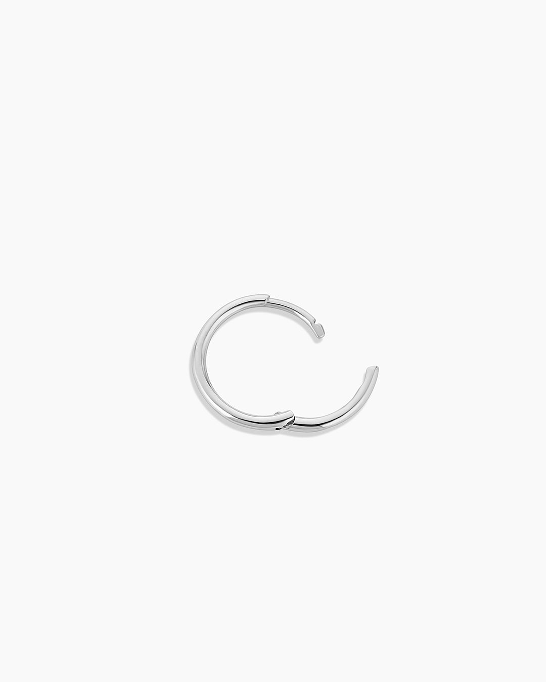 14k White Gold Classic 13 mm Huggie || option::14k Solid White Gold, 13mm, Single