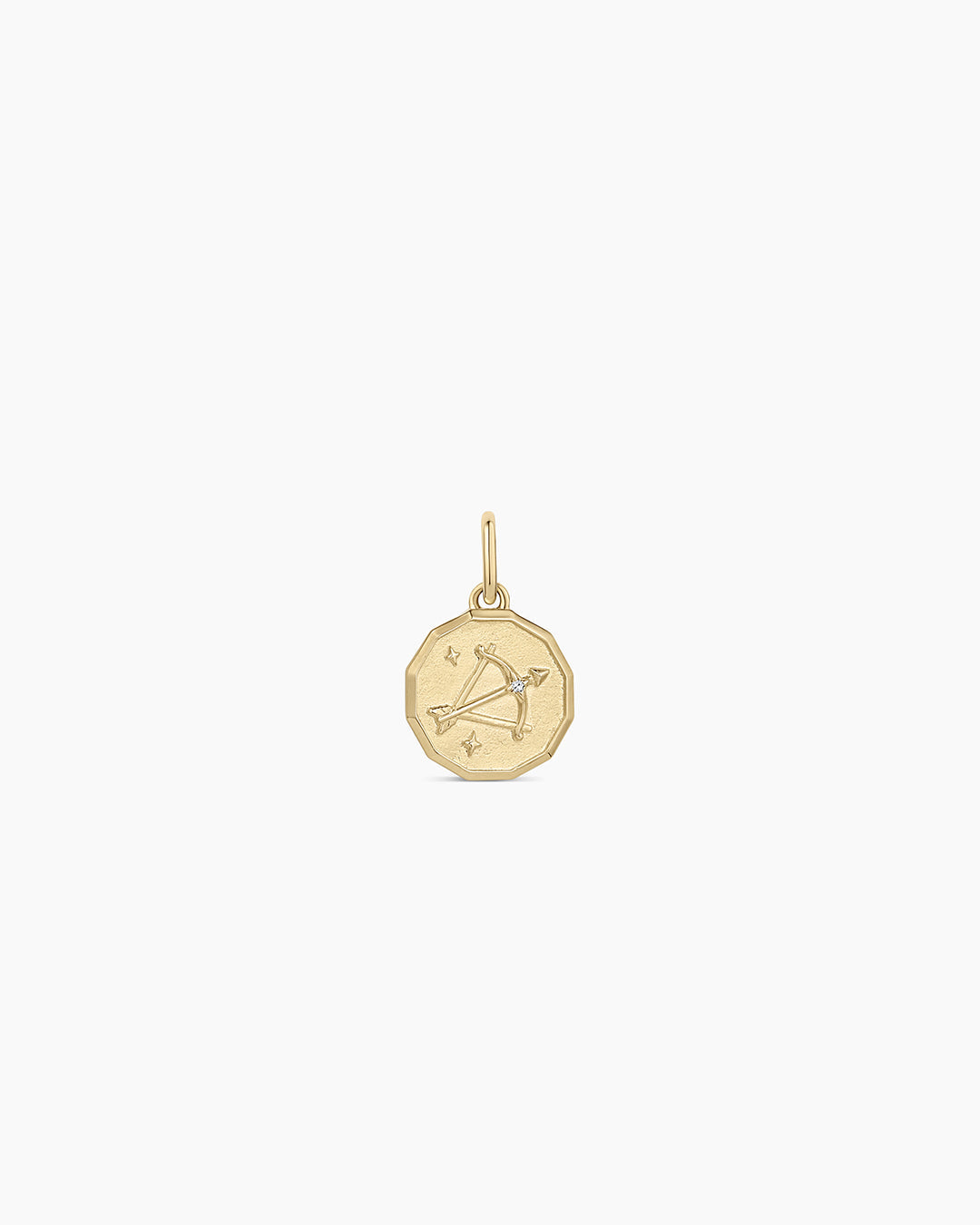 Diamond Zodiac Coin Charm || option::14k Solid Gold, Scorpio