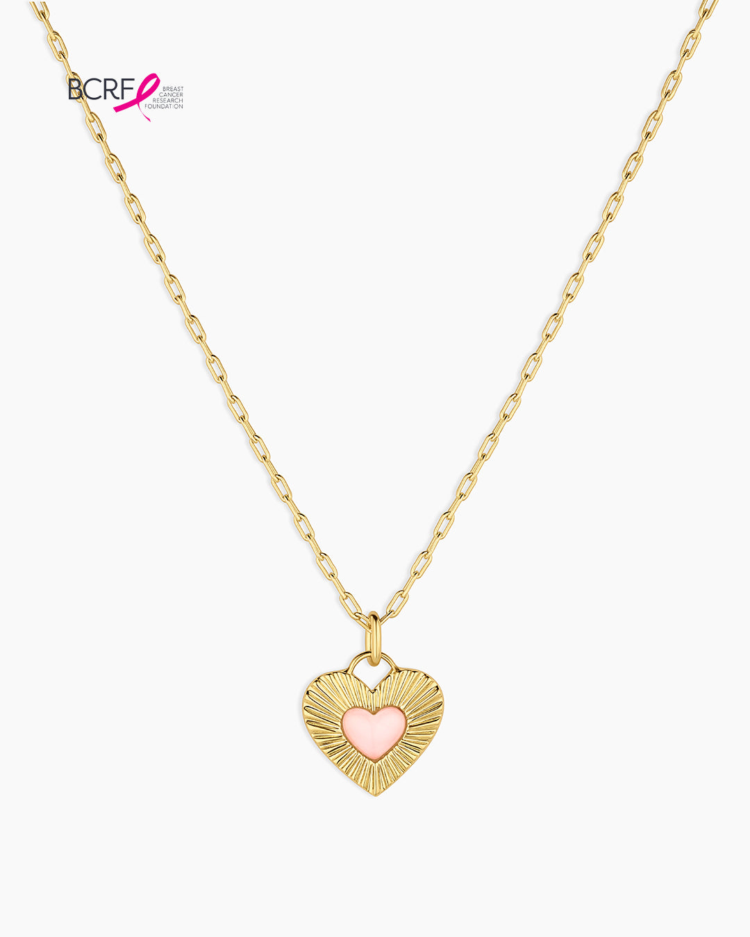 Rose Quartz Heart Necklace || option::Gold Plated, Rose Quartz