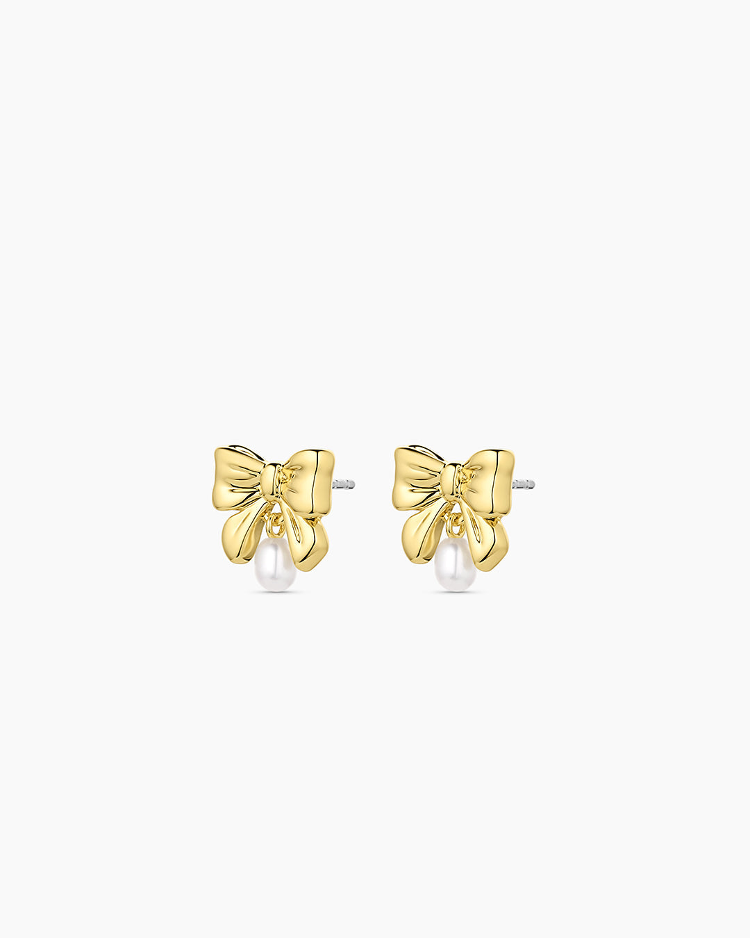 Bow Pearl Earrings || option::18k Gold Plated