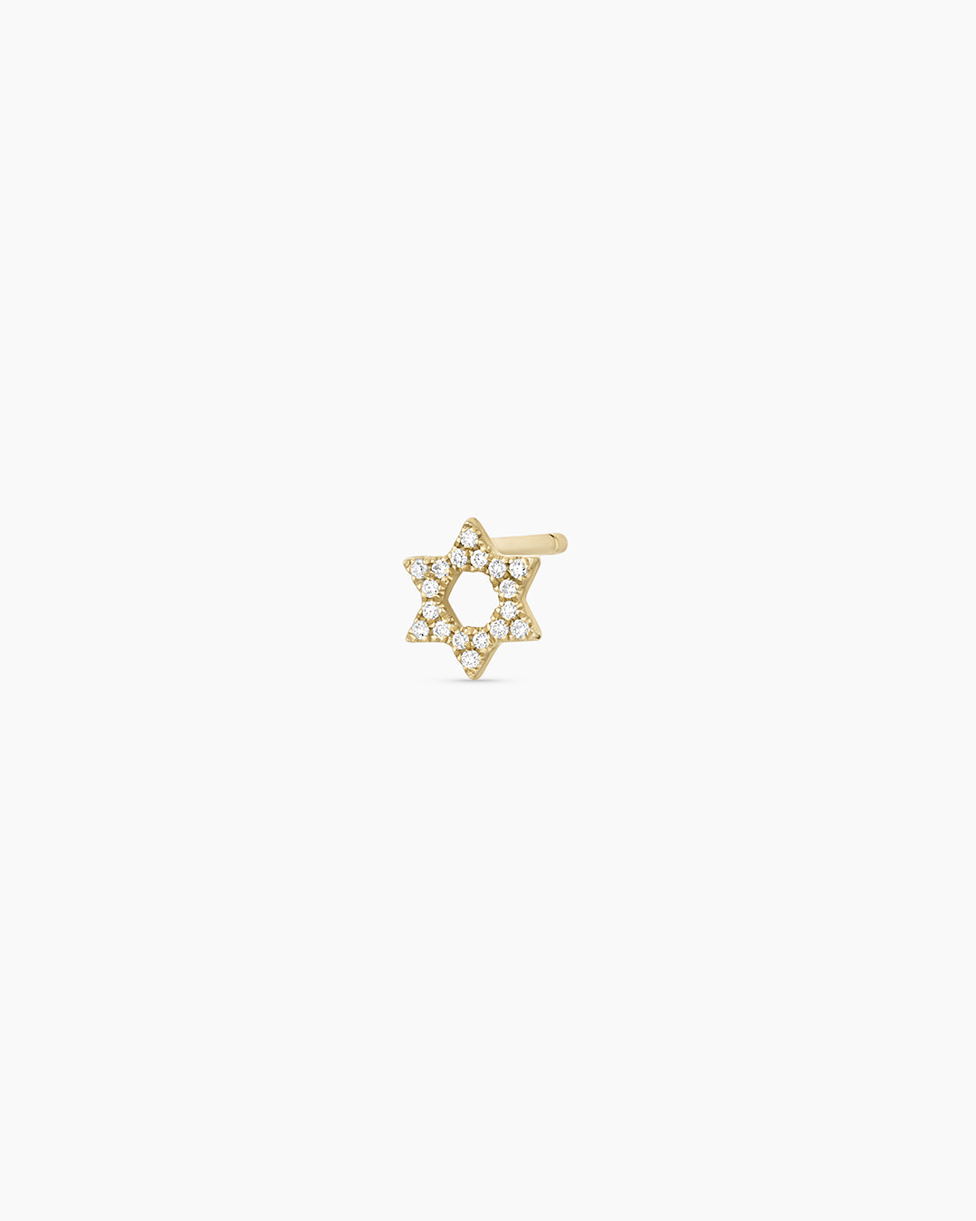 Diamond Star of David Studs || option::14k Solid Gold, Single