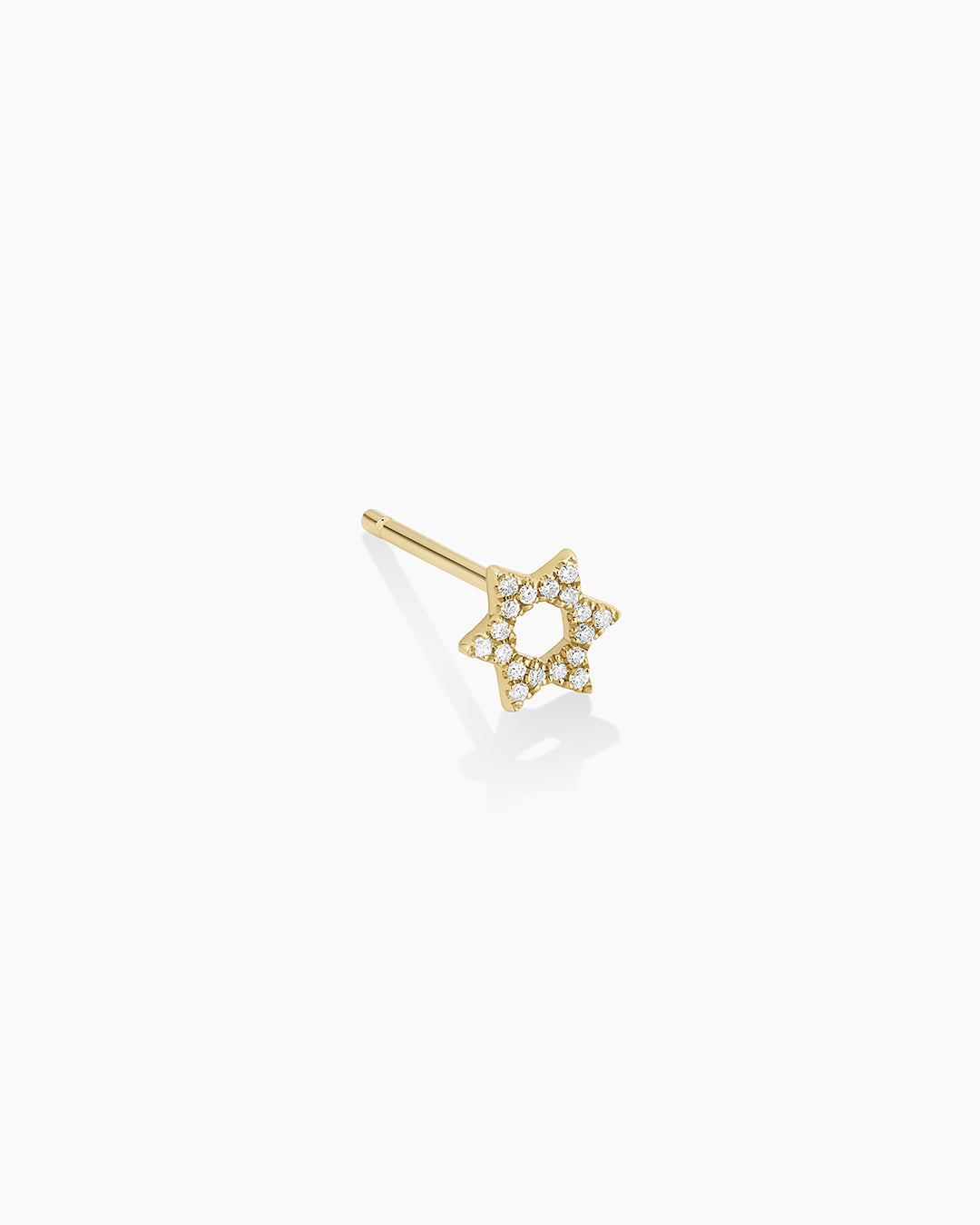 Diamond Star of David Studs || option::14k Solid Gold, Single