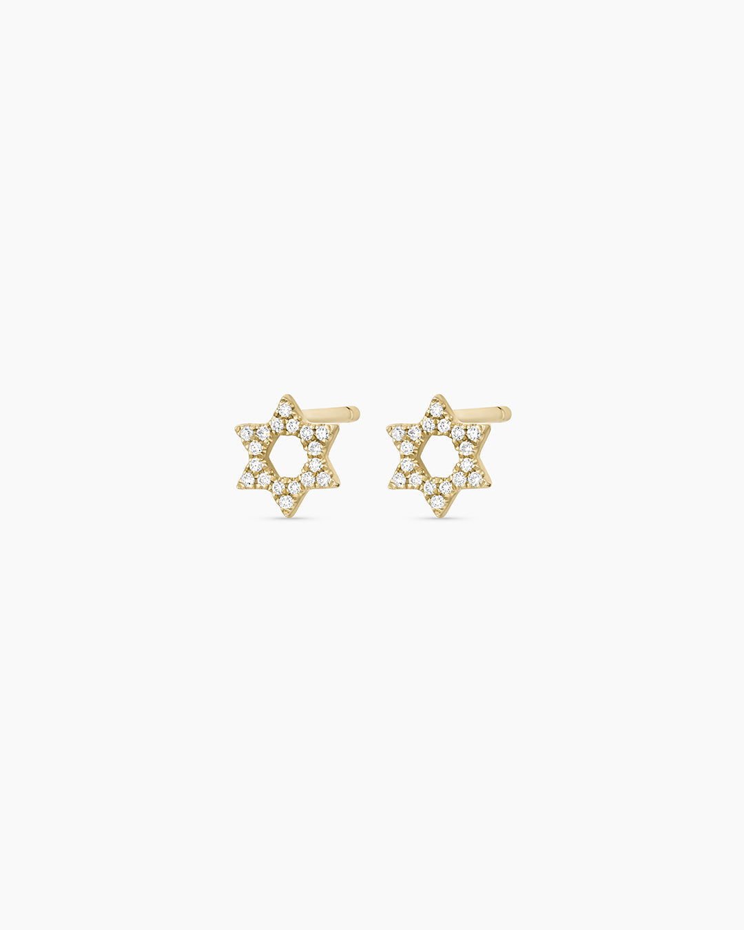 Diamond Star of David Studs || option::14k Solid Gold, Pair