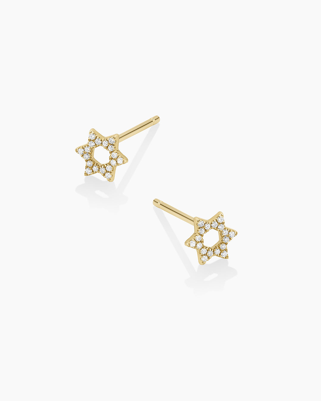 Diamond Star of David Studs || option::14k Solid Gold, Pair