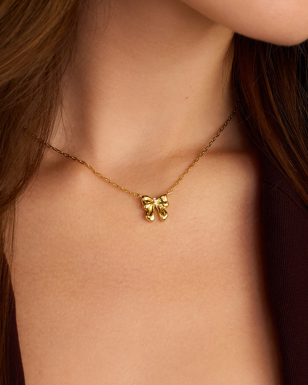 Bow Necklace || option::18k Gold Plated