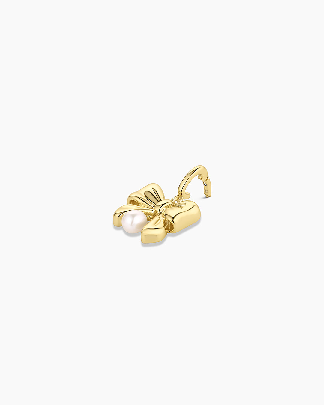 Bow Pearl Parker Charm || option::18k Gold Plated