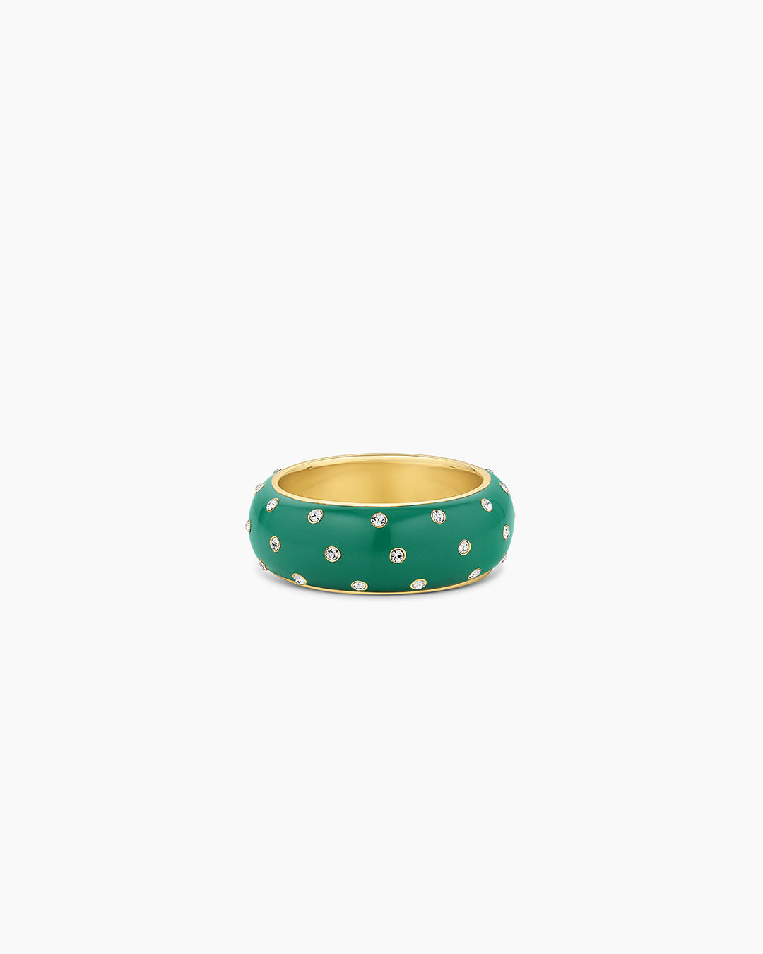 Noel Green Enamel Shimmer Ring || option::18k Gold Plated