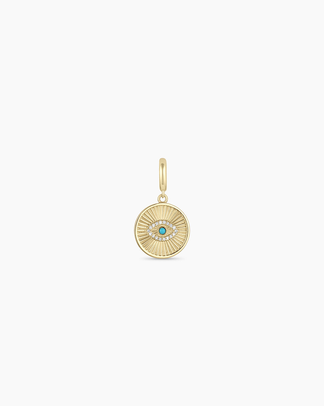 14k Gold Diamond Evil Eye Charm || option::14k Solid Gold