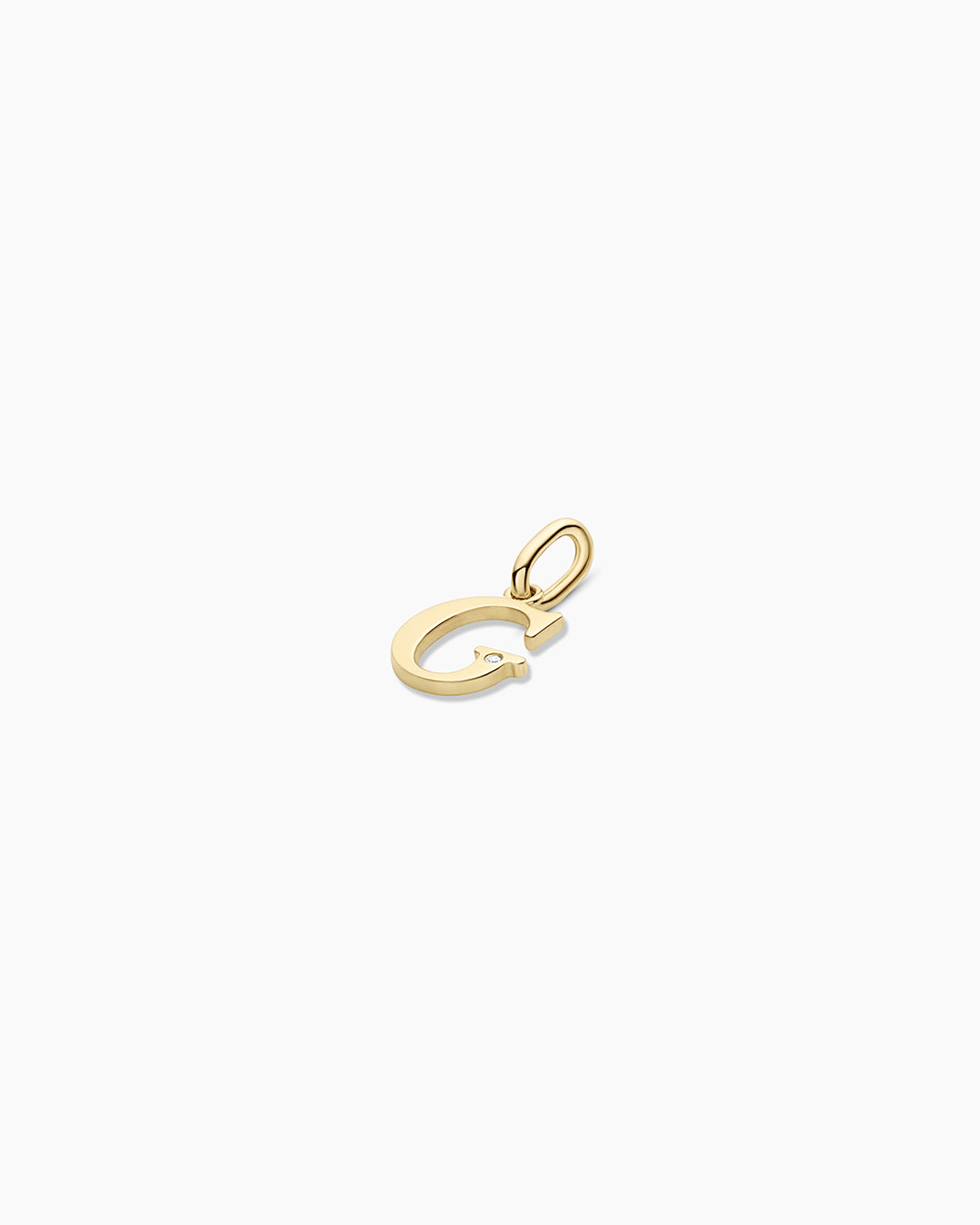 Diamond Vintage Alphabet Charm || option::14k Solid Gold, G