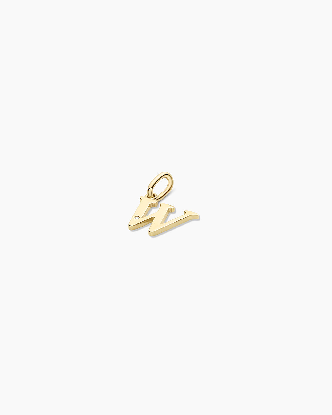 Diamond Vintage Alphabet Charm || option::14k Solid Gold, W