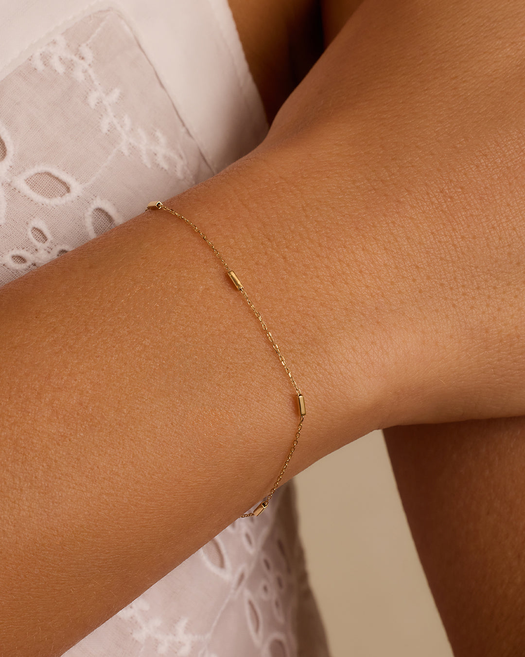 14k Gold Tatum Bracelet || option::14k Solid Gold